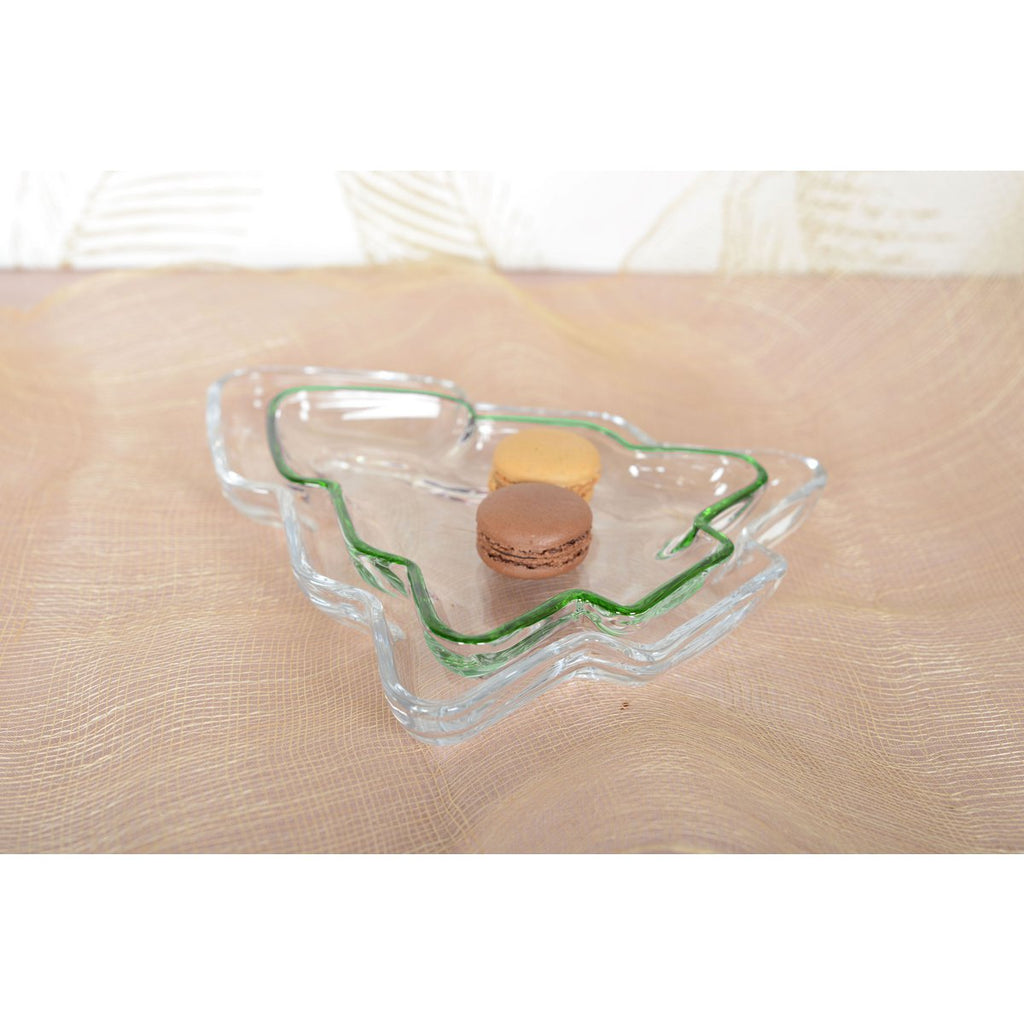 20x17x2,5 cm groene rand glasbeker