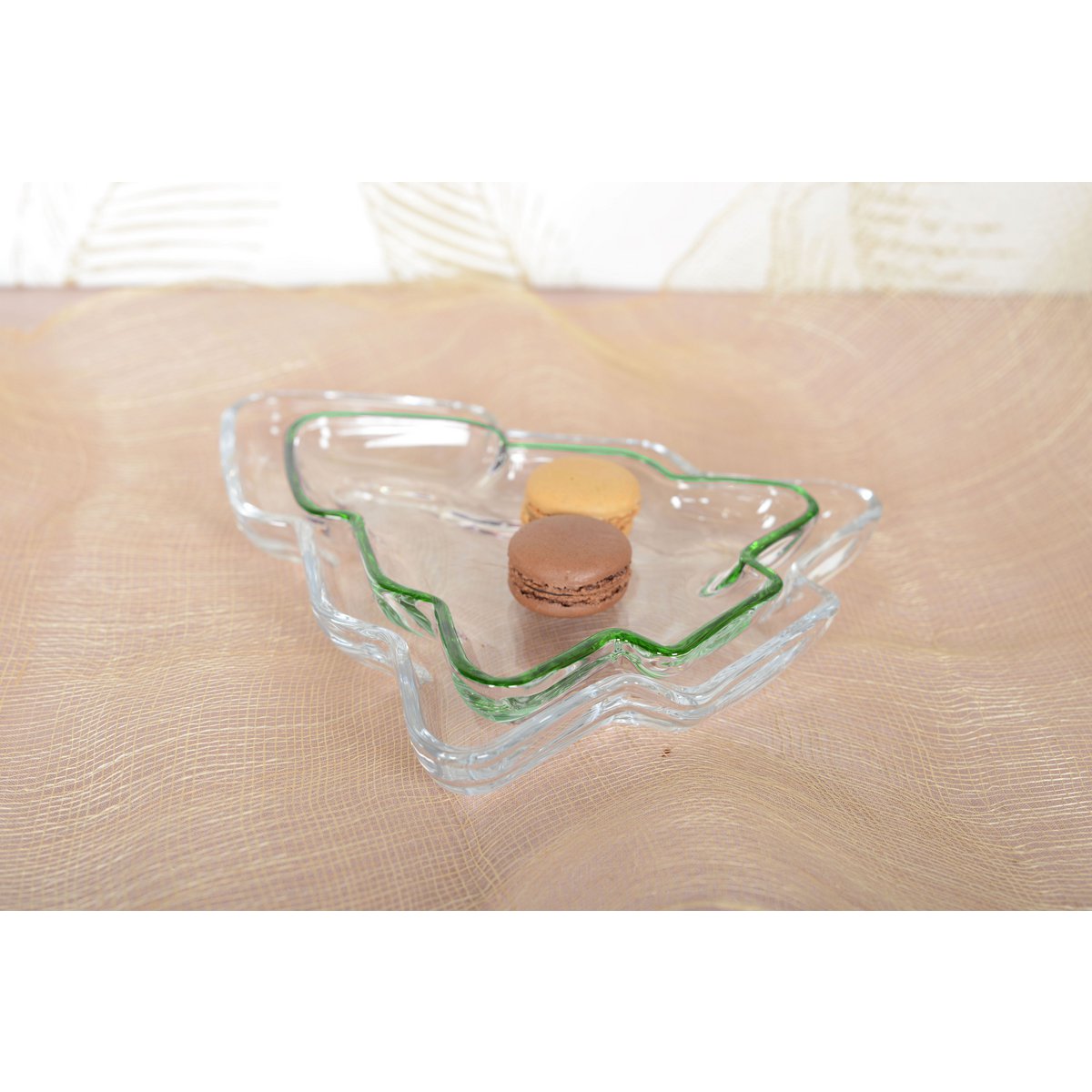 20x17x2,5 cm groene rand glasbeker