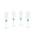 Wijnglazen met groene diamantvoet - veel van 4