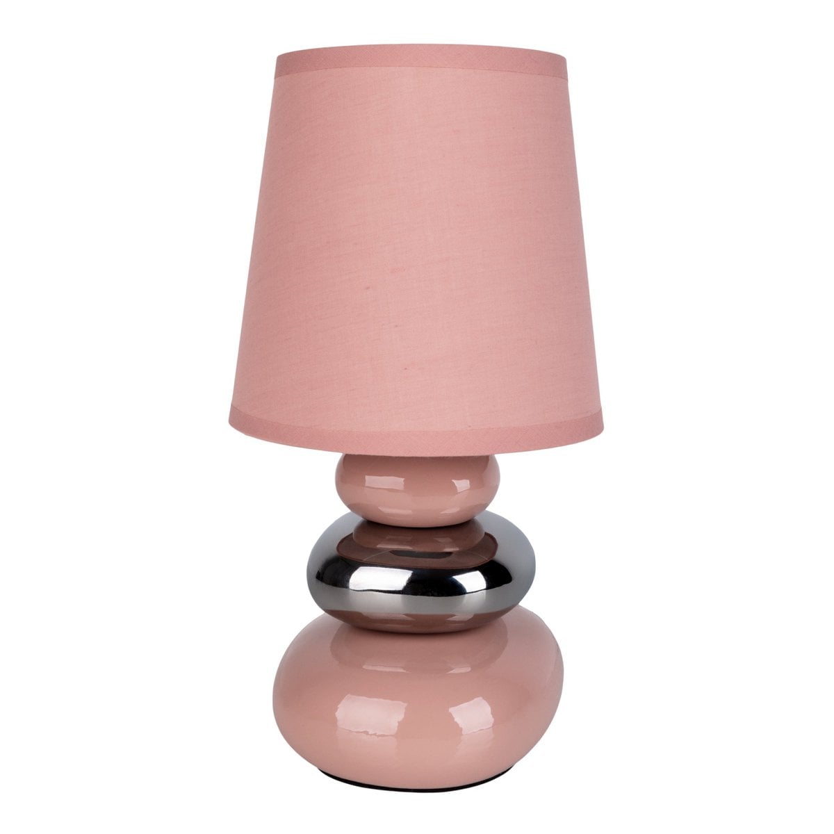 Liv · Houten tafellamp met linnen kap — roze