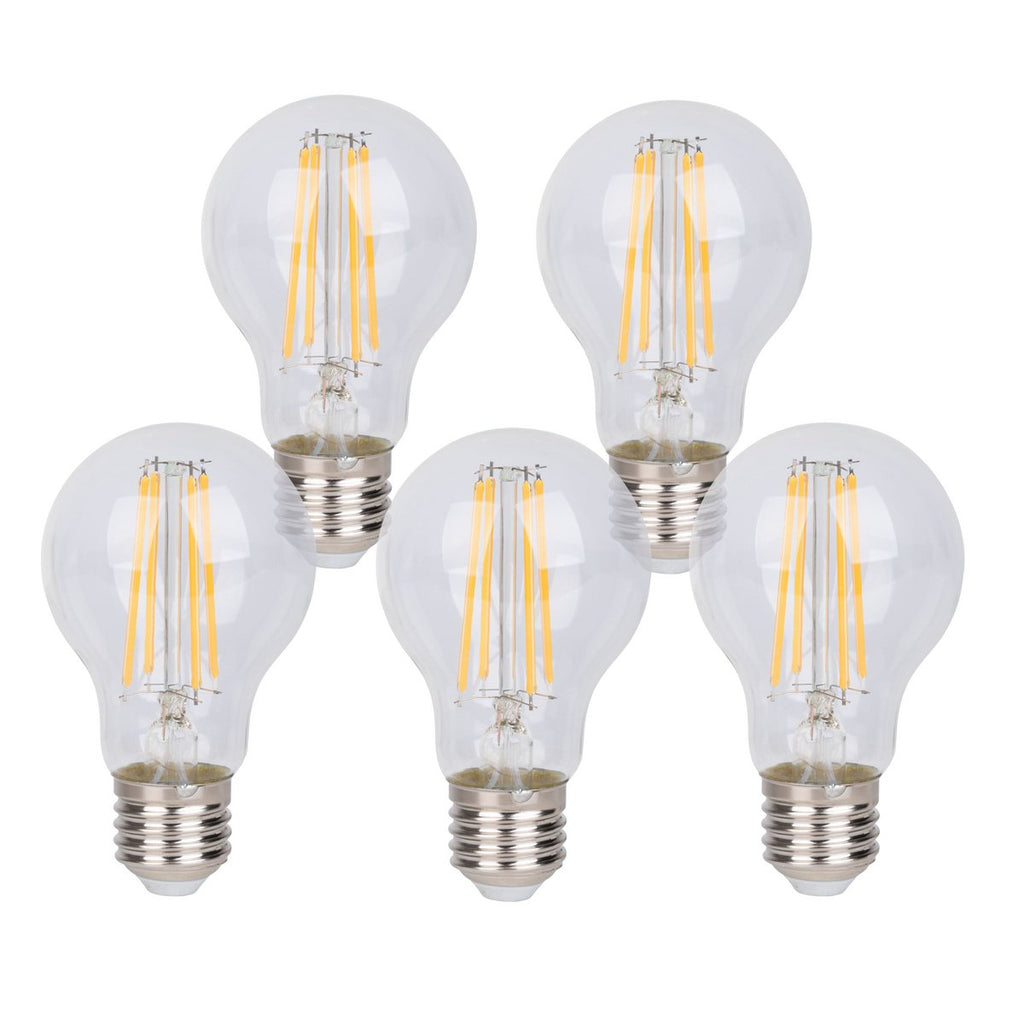 6-set LED-filamentlamp met E14 versie 8 watt, gemaakt van metaal en glas, helder