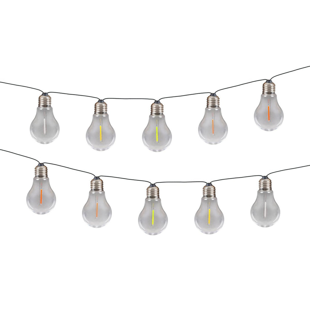 10-geleide zonne-buitenkant lichte keten "Linda" Totale lengte 370 cm, 10 ballen (afstand 20 cm) met Ø 6 cm, plastic, RGB kleurverandering