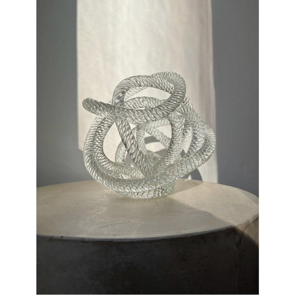 Groot geknoopt glassculptuur (L) Diameter 20cm
