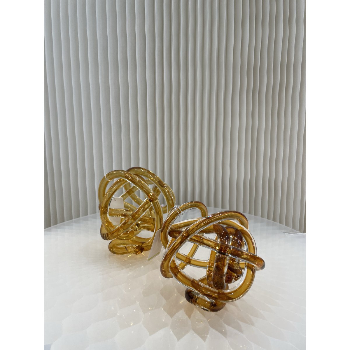 Gele glasknoop (klein) Diameter: 11cm