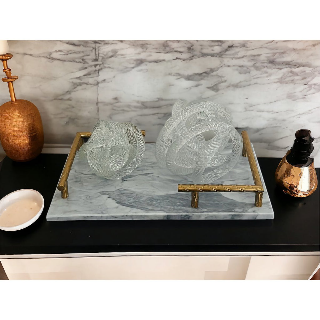 Middelgrote geknoopte glazen sculptuur (M) Diameter: 15 cm