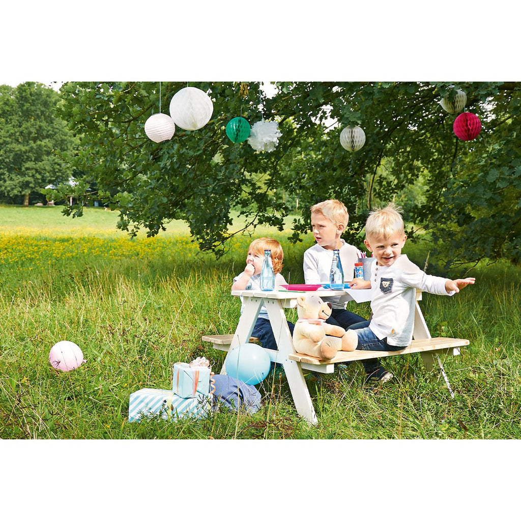 Picknickbank voor kinderen "Nicki für 4", wit