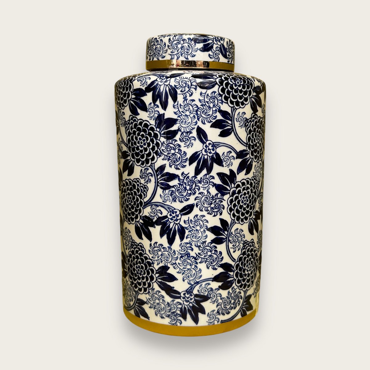 Blauw-witte porseleinen bloemenvaas (voor keuken thuis)