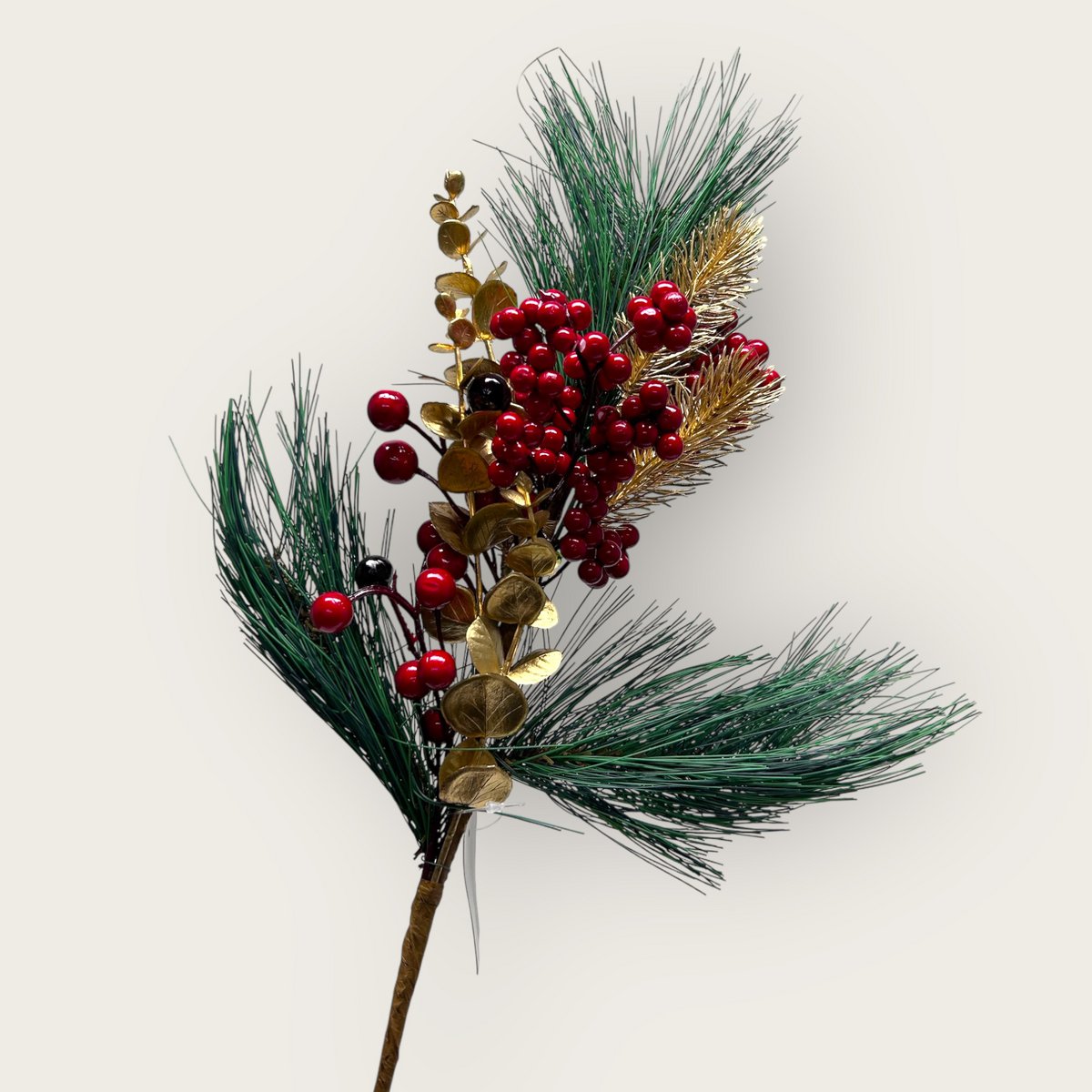 Kerstbloemcombinatie  | Zijden kunstbloem | Lengte 61cm  1pcs