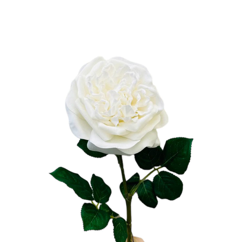 QMF Hand Touch Rose 65cm WIT 2PCS