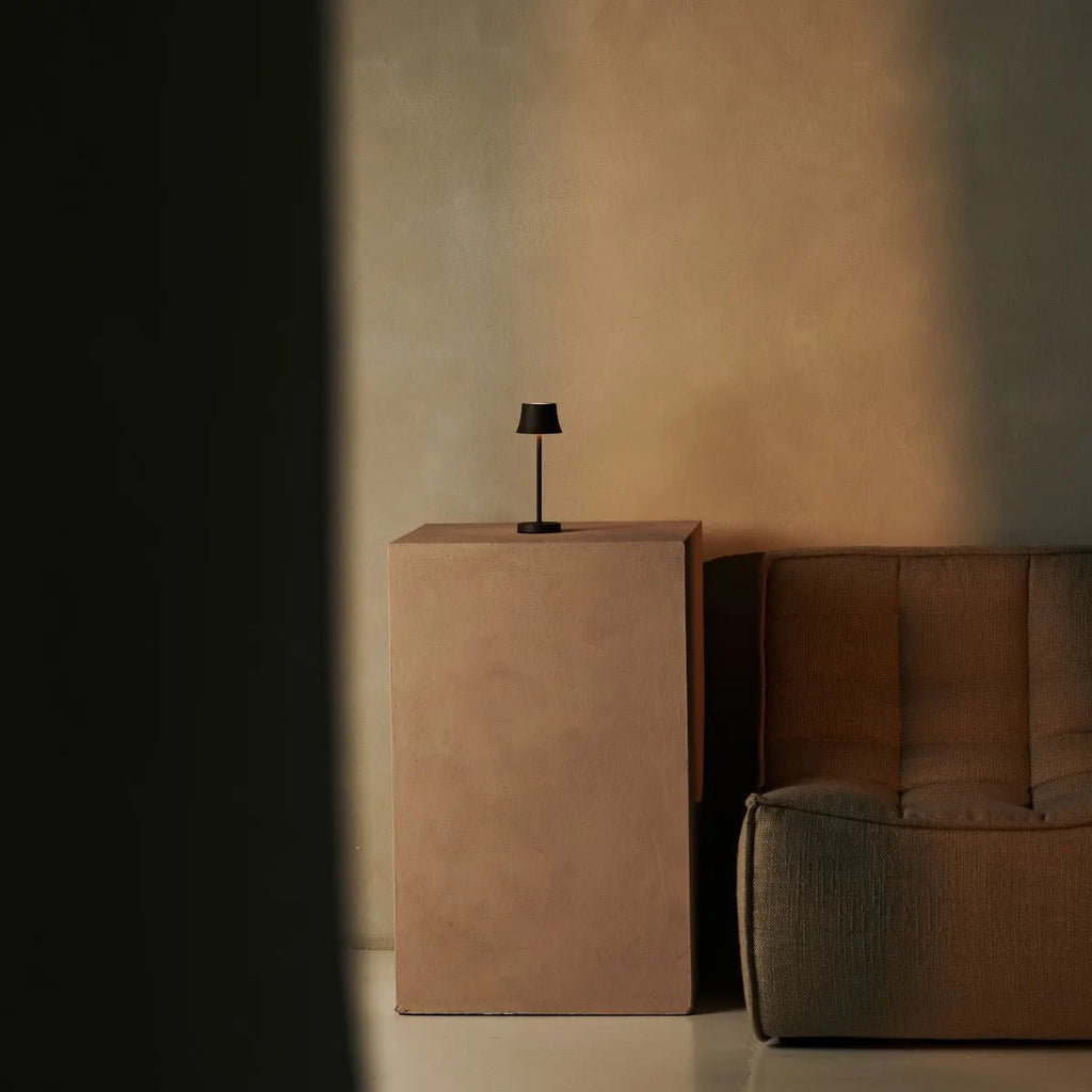 De pijp mini mokka bruin oplaadbare tafellamp - draadloos opladen, dimbare lamp en 3 lichte kleuren