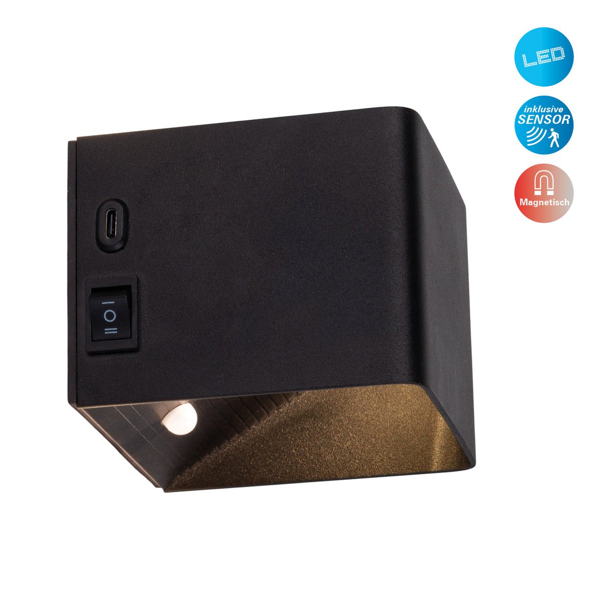 Liv · Metalen wandlamp — zwart