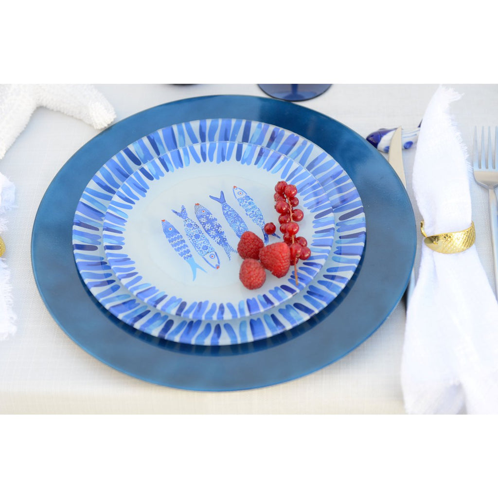 Blue Fish Dessert Plate 20x20x1.3cm - veel 6