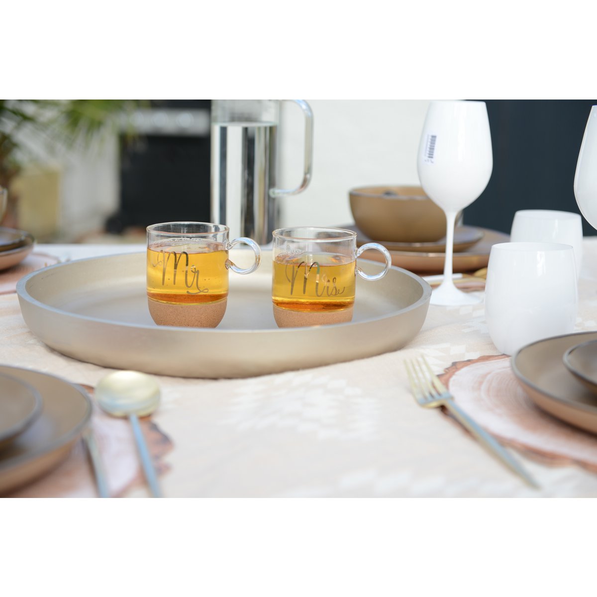 Mok in Glass Cork "Mrs"