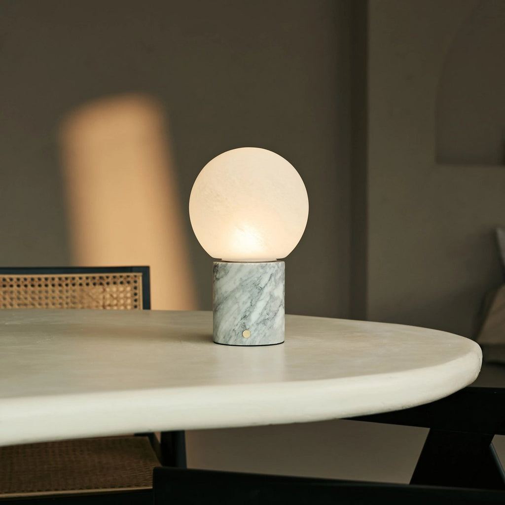 Metsu White / Bianco Statuarietto - Classic Marmeren oplaadbare tafellamp met 3 lichte kleuren en dimfunctie