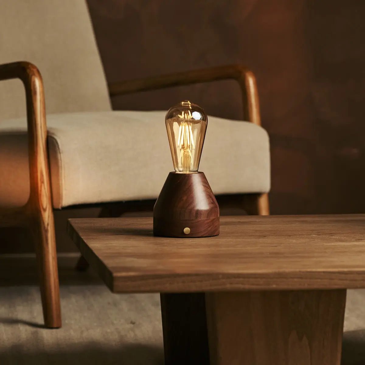 ZAVI WALNAUT Oplaadbare LED-tafellamp-Draadloos, dimpelbare, 100-uur batterij