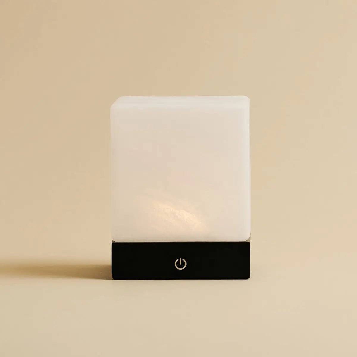 YCE Black Draadloze houten lamp met bevroren glas-oplaadbare, dimbare, 100-uur batterij