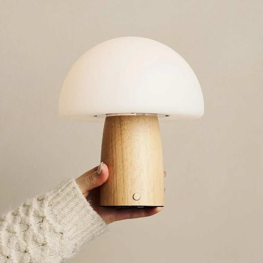 Mia lichtbruin stijlvolle houten tafellamp met dimmer - hout, functioneel en subtiel