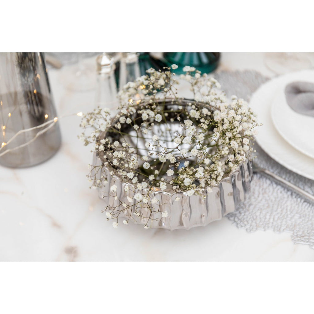 Glanzende zilveren decoratieve snit 20x20x8cm