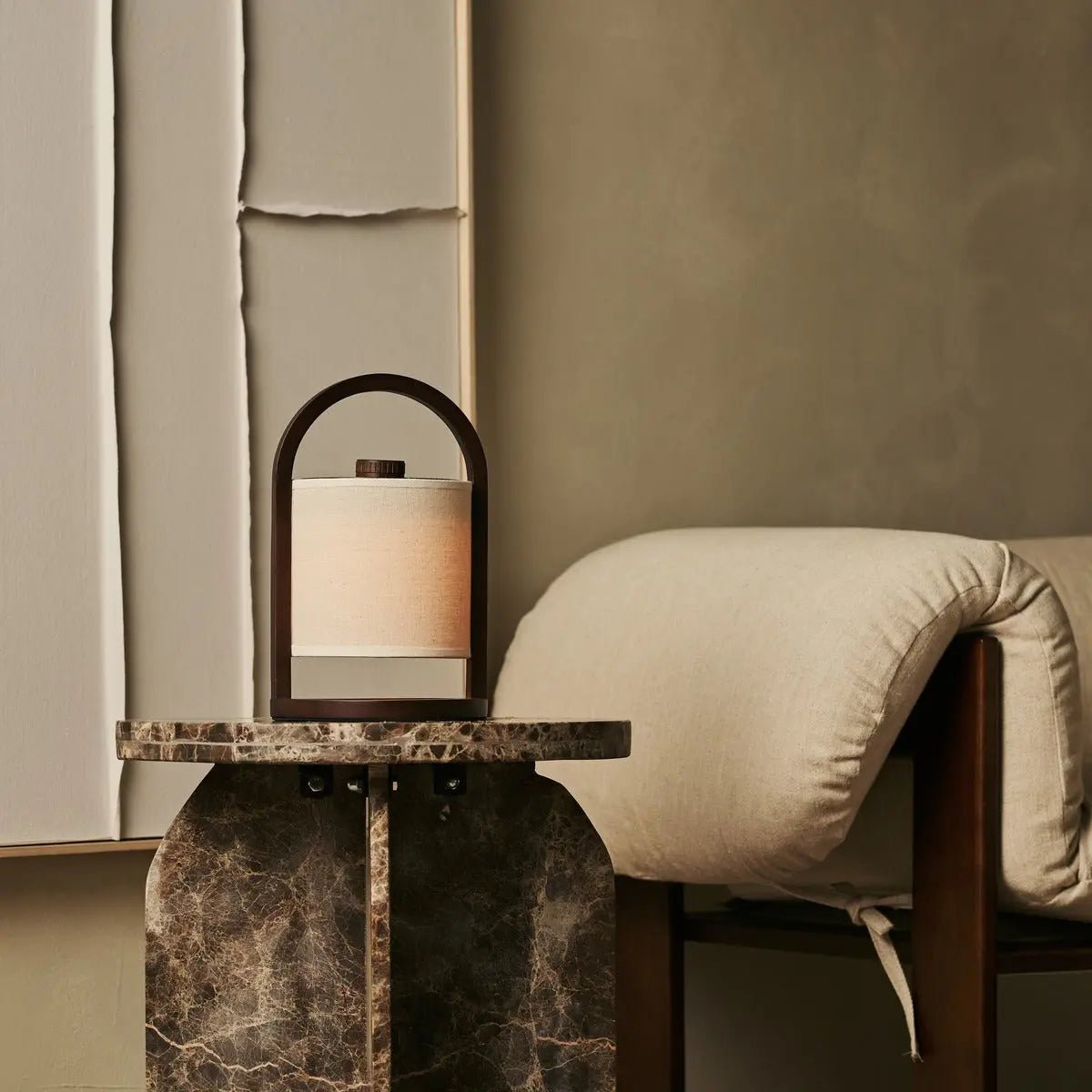 River Donkerbruine Draadloze Houten Lamp – Oplaadbaar & Dimbaar