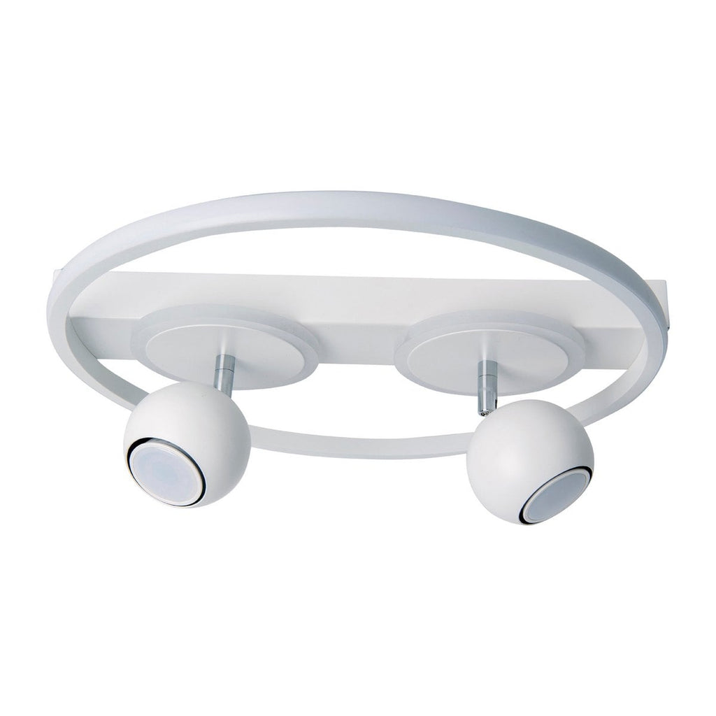 2 Spot LED -plafondlamp "Ronda" Ø 40 cm, gemaakt van metaal en plastic, wit, GU10, vlekken binnen