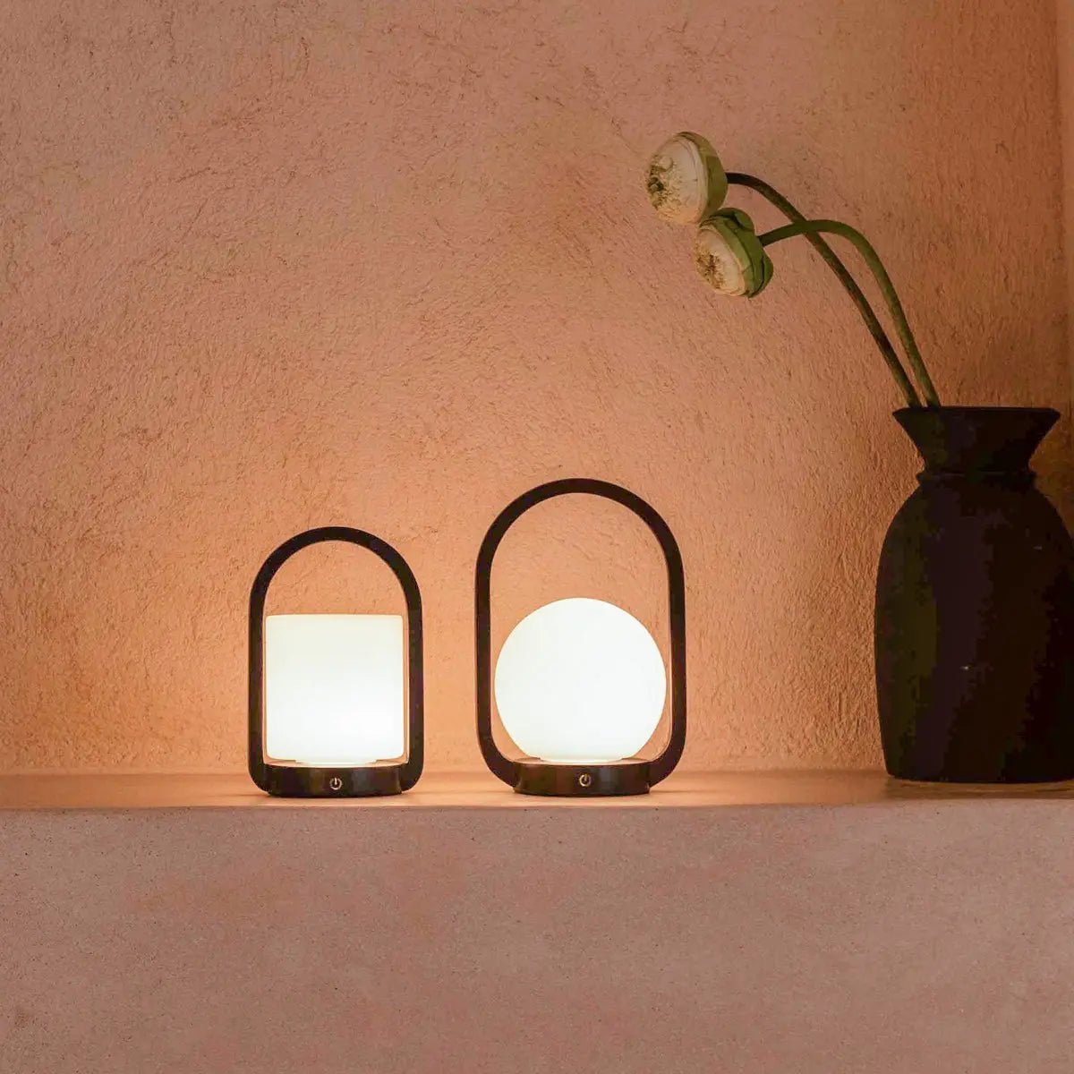 Skye kastanjebruine houten draadloze lamp | Oplaadbaar en dimbaar