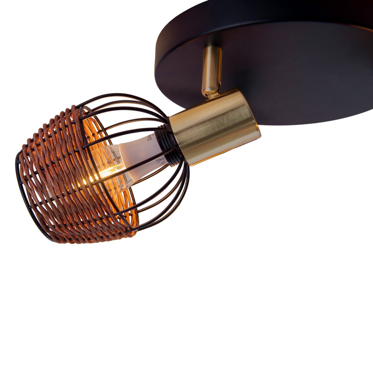 Liv · Rotan plafondlamp — zwart