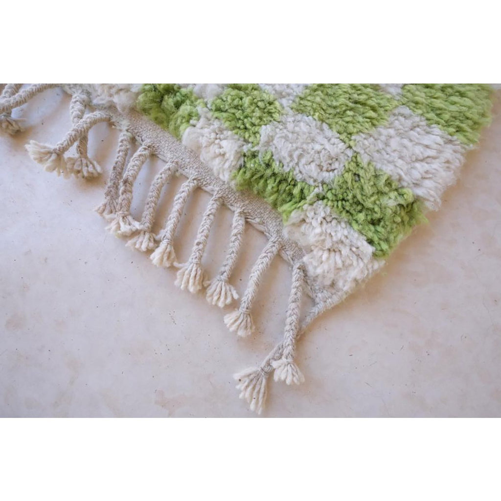 Berber wollen tapijt voor geruite wol 153 x 244 cm