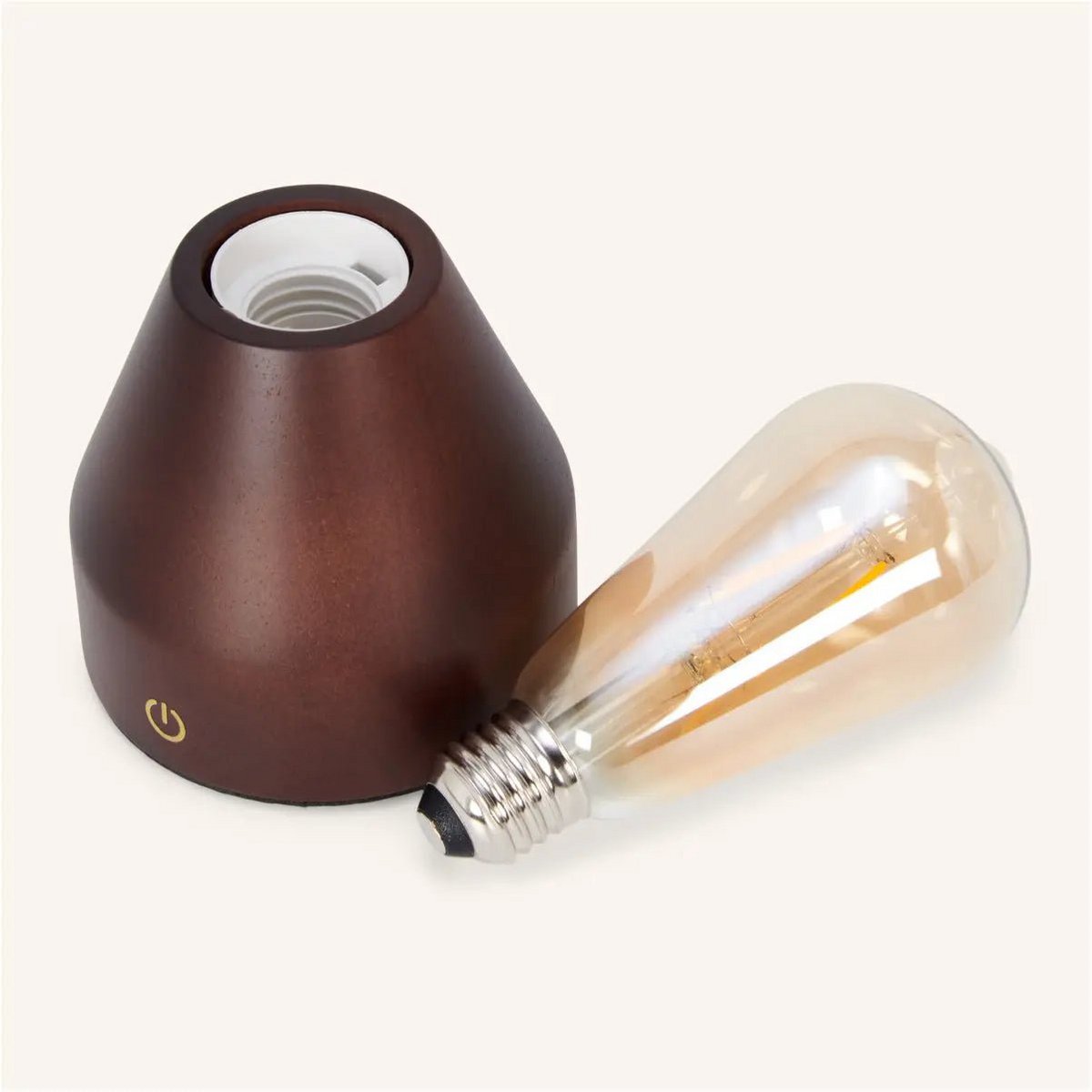 Zavi donkerbruine oplaadbare LED-tafellamp – draadloos, dimbaar, batterij met een levensduur van 80 uur