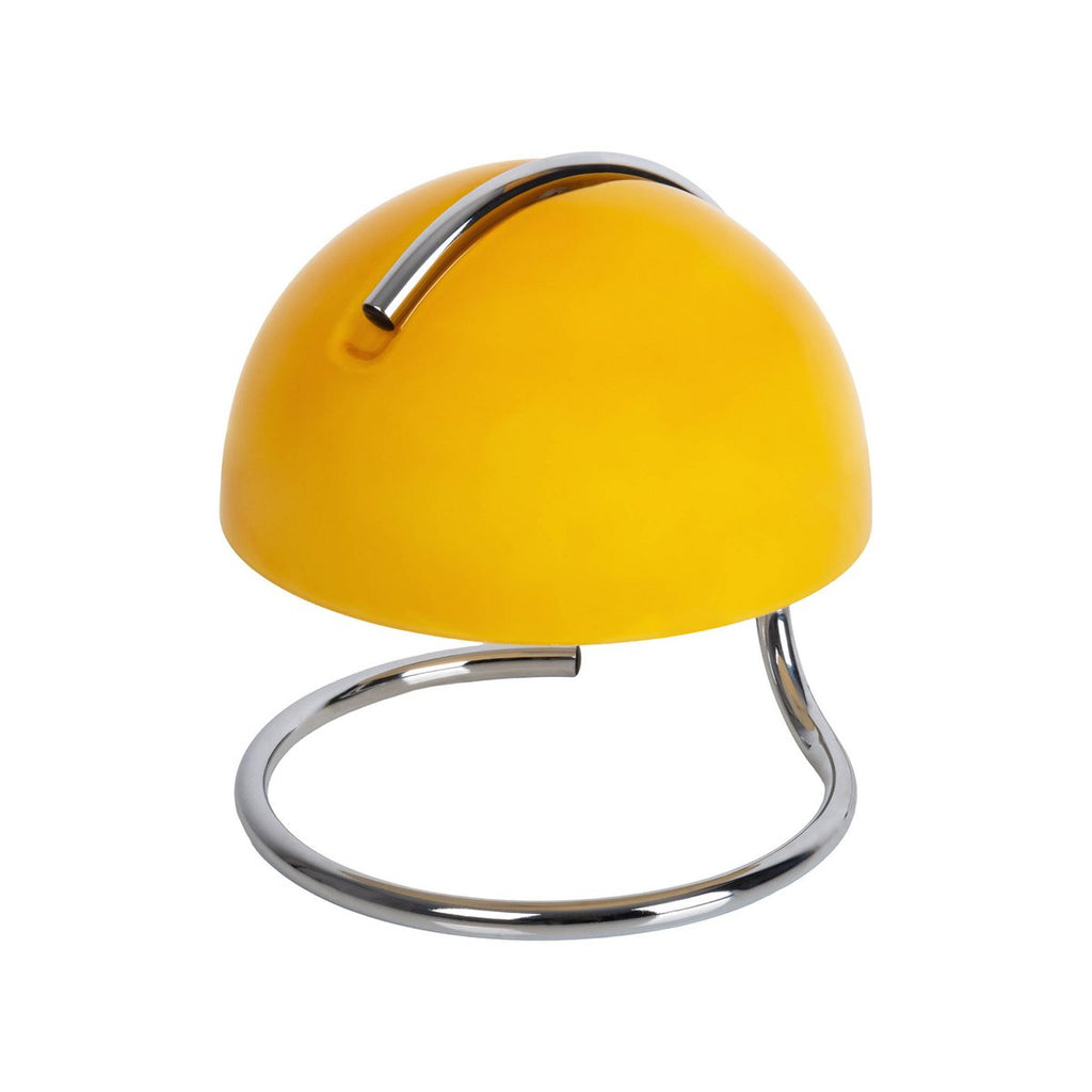Liv · Houten tafellamp met linnen kap — chroom