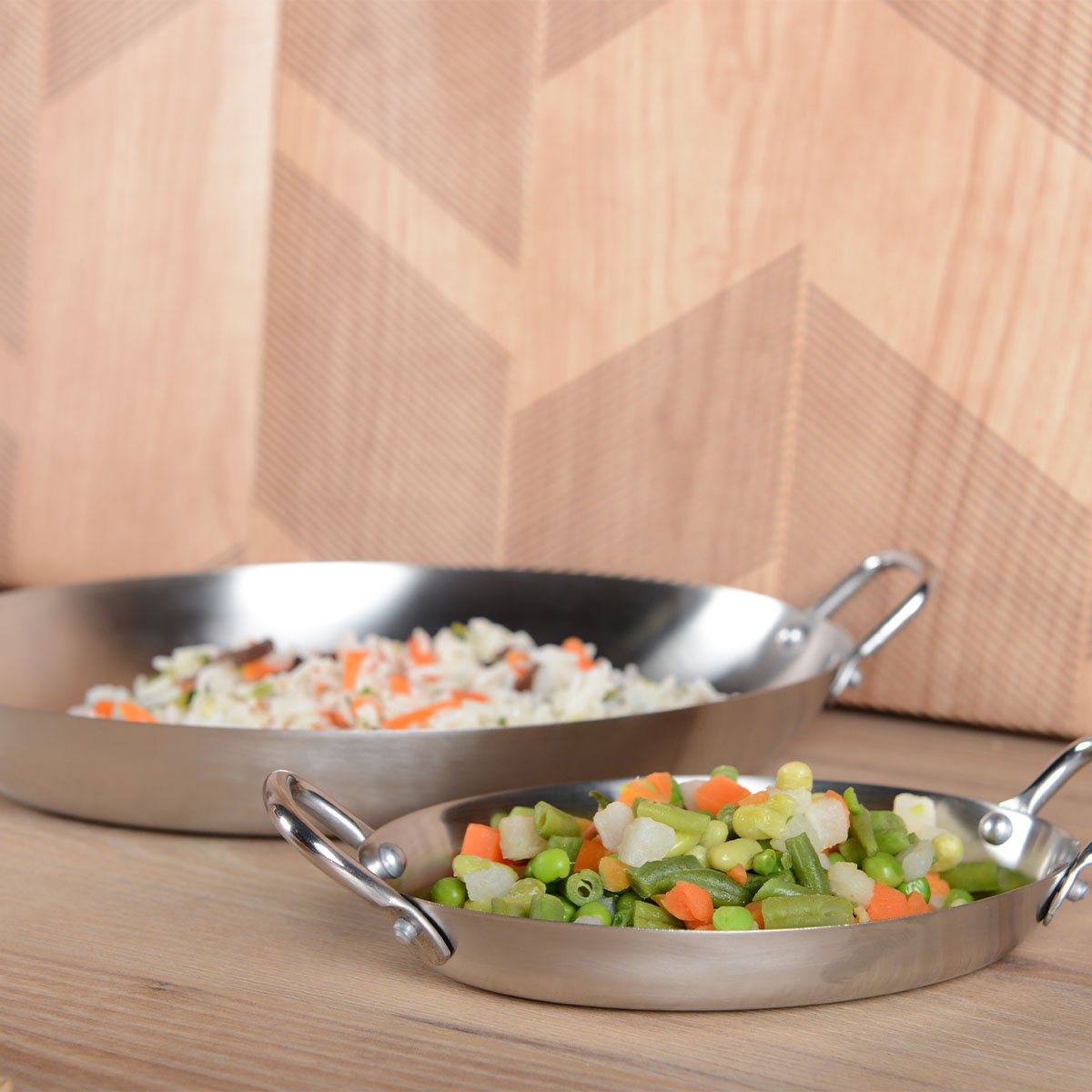 Mini mat ronde steelpan met lange ronde 7x7x2.5 cm