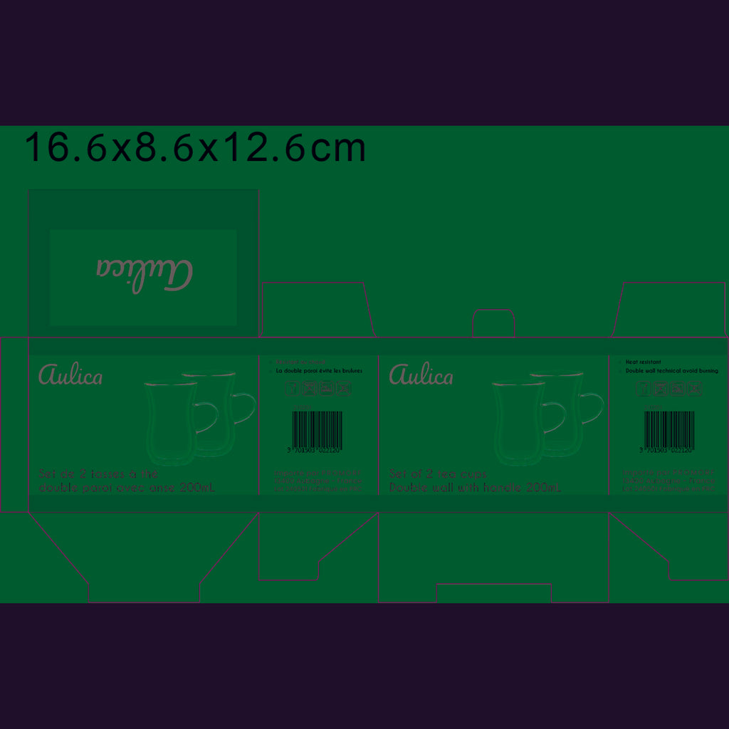 Dubbele muurtheekopjes met handvat - veel van 2