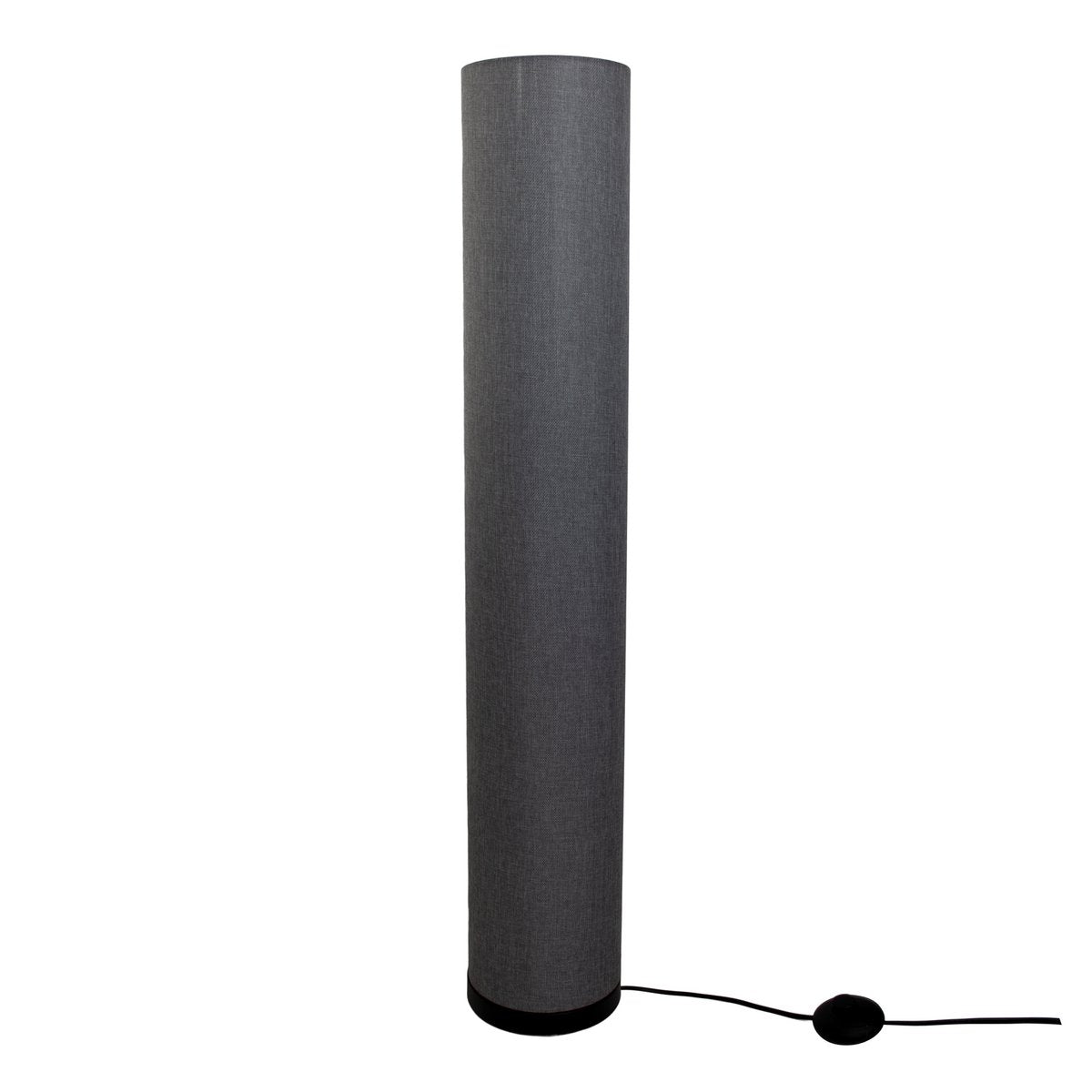 Staande lamp "Beate" Gray gemaakt van metaal en een tekstblazer in grijs, E27 -aansluiting, vloerlamp voor eetkamer, woonkamer, gang of kantoor, ca.