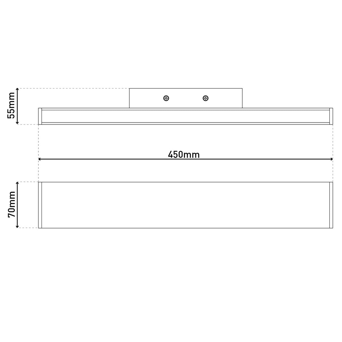 LED -wandlamp "Dubai", moderne wandlamp gemaakt van aluminium en plastic met stevig gebouwd -in LED's, 45 cm lang of hoog. Ideaal voor de verlichting van ingangen, gangen, voor het structureren van grote wandoppervlakken