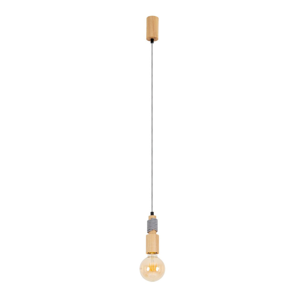 Liv · Houten plafondrosette met textielsnoer en LED