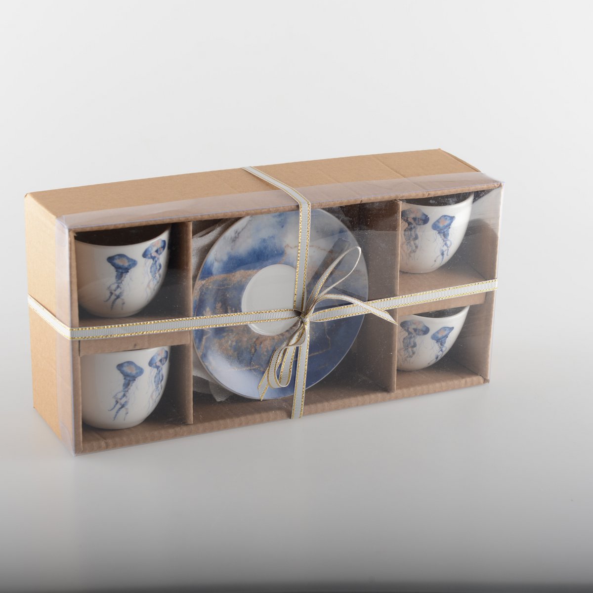 Koffiekopjes met kwallenbekers - veel van 4