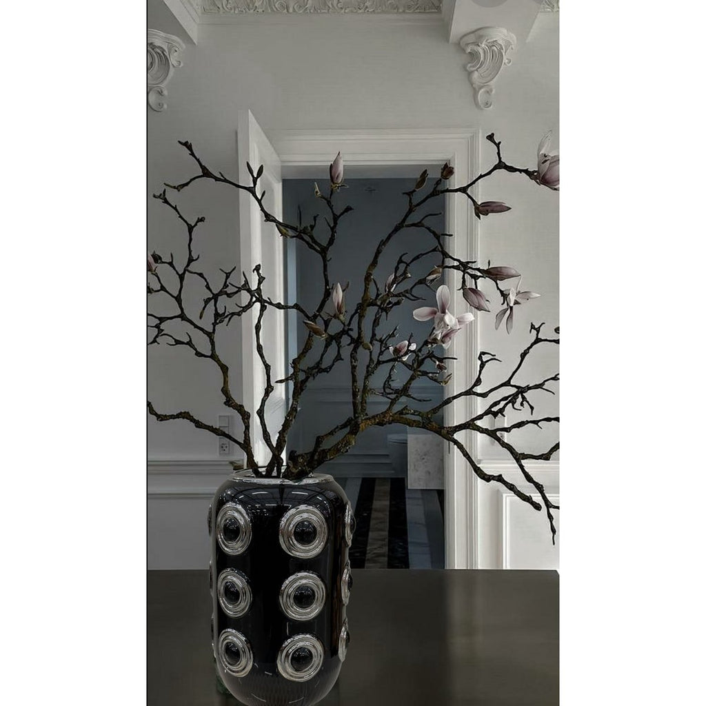 Witgouden vaas met 3 cirkels (CV11617-12ZWART zwart)