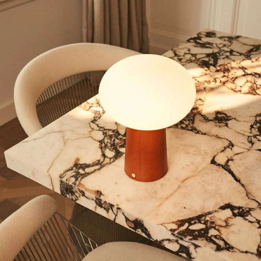 Max kastanje houten draadloze en oplaadbare lamp-milieuvriendelijk ontwerp