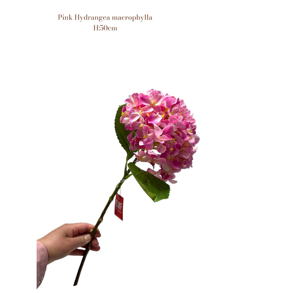 Artificial flowers Hydrangea Macrophylla Pink | Zijden kunstbloem | Lengte 50 1pcs