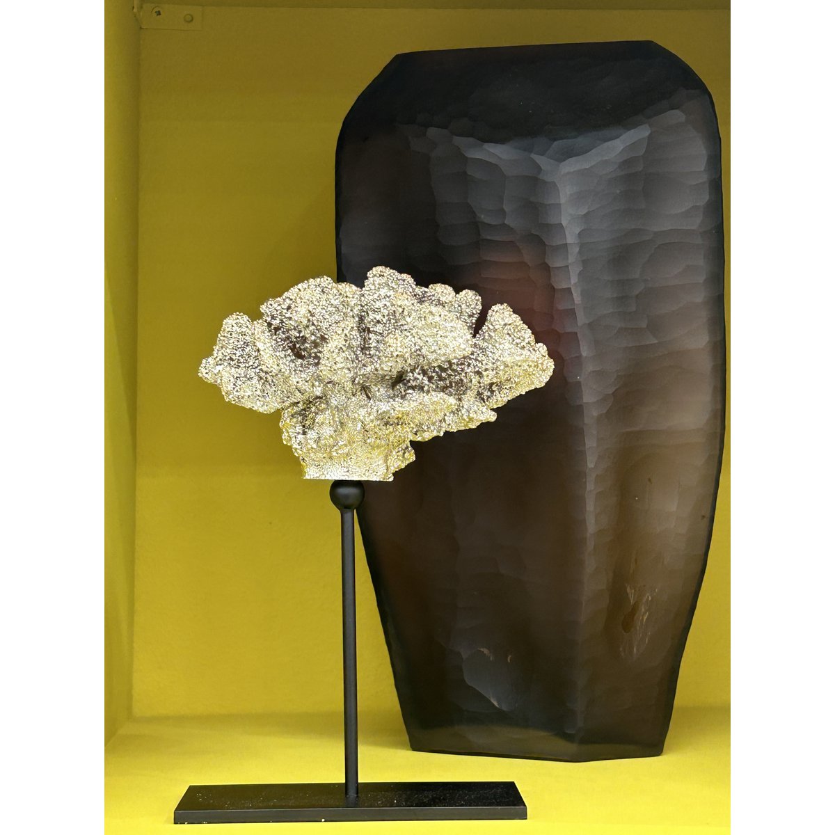 Coral collectie met metalen standaard ( champagnekleur)