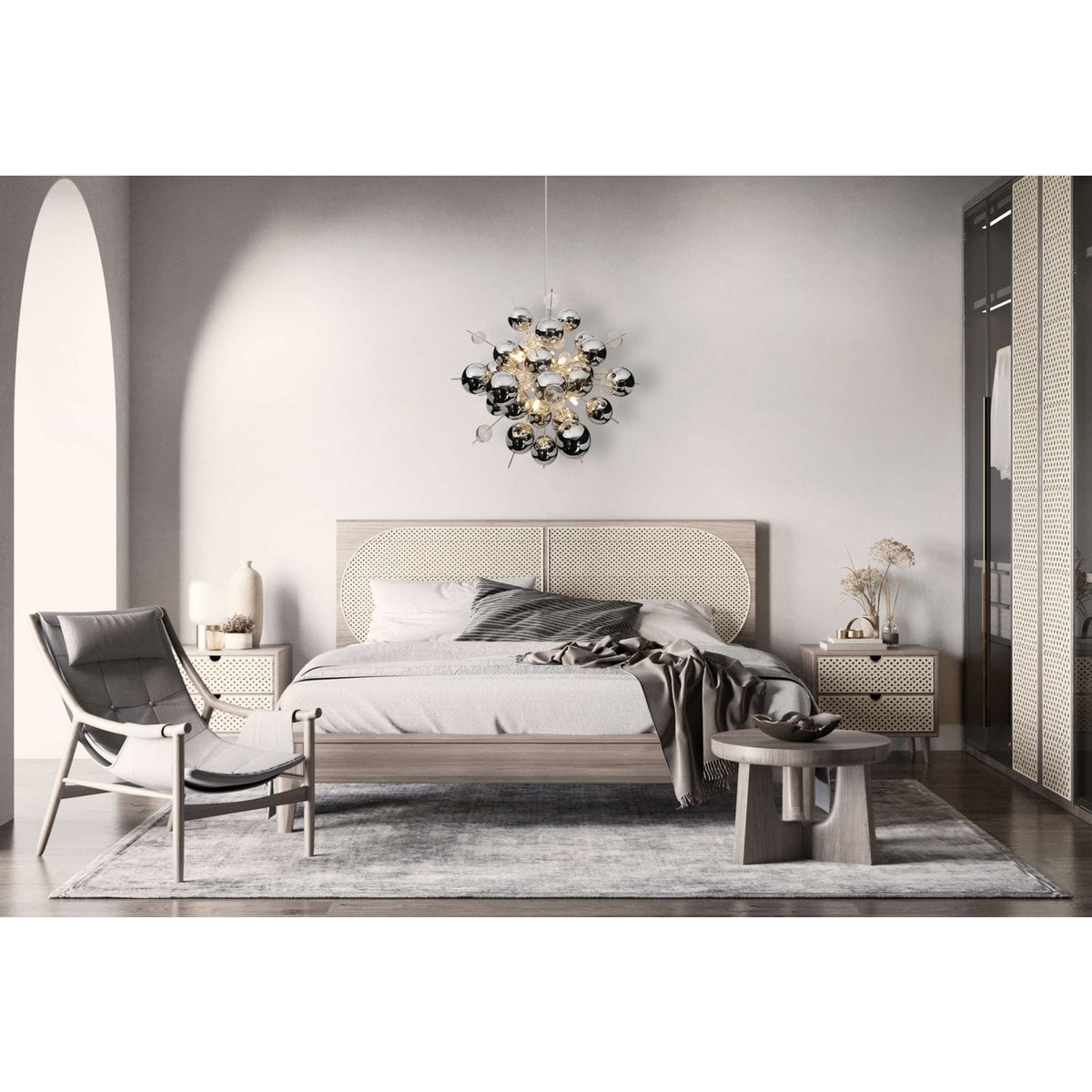 Hanger lamp "explosie" chroom gemaakt van metaal en glas, G9 -versies, hangende lamp voor eetkamer, woonkamer, gang of kantoor, Øca. 65 cm