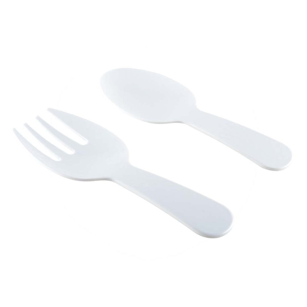 Witte salade bestek in melamine 27x9.5x1cm