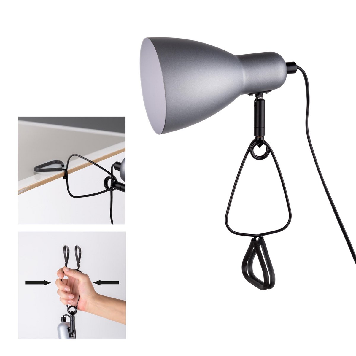 Liv · LED-klemtafellamp — 28cm wit
