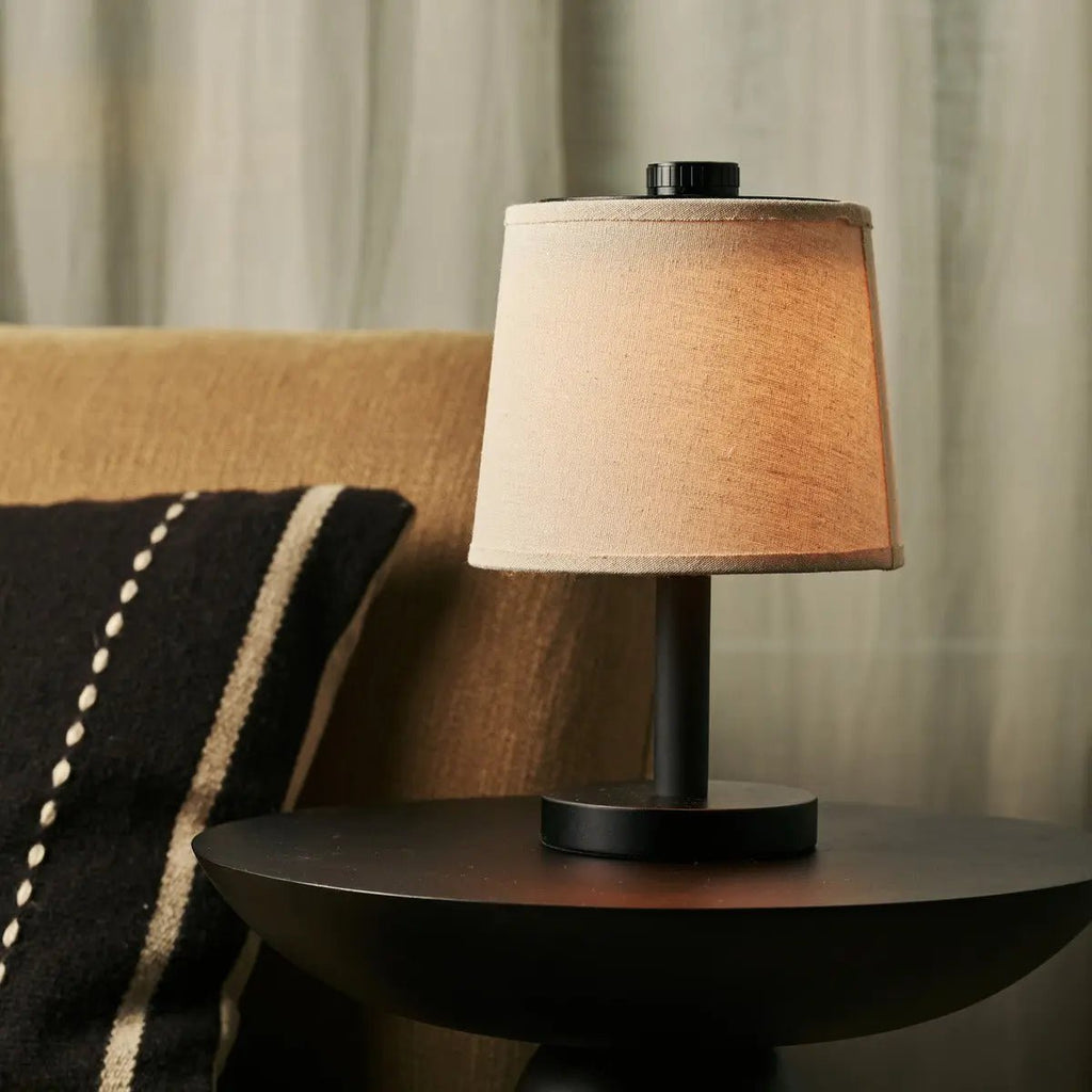 Rover zwarte houten lamp - oplaadbare, draadloze en dimbare schaduw
