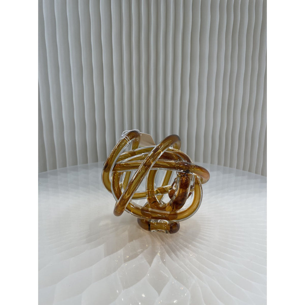 Gele glasknoop (klein) Diameter: 11cm