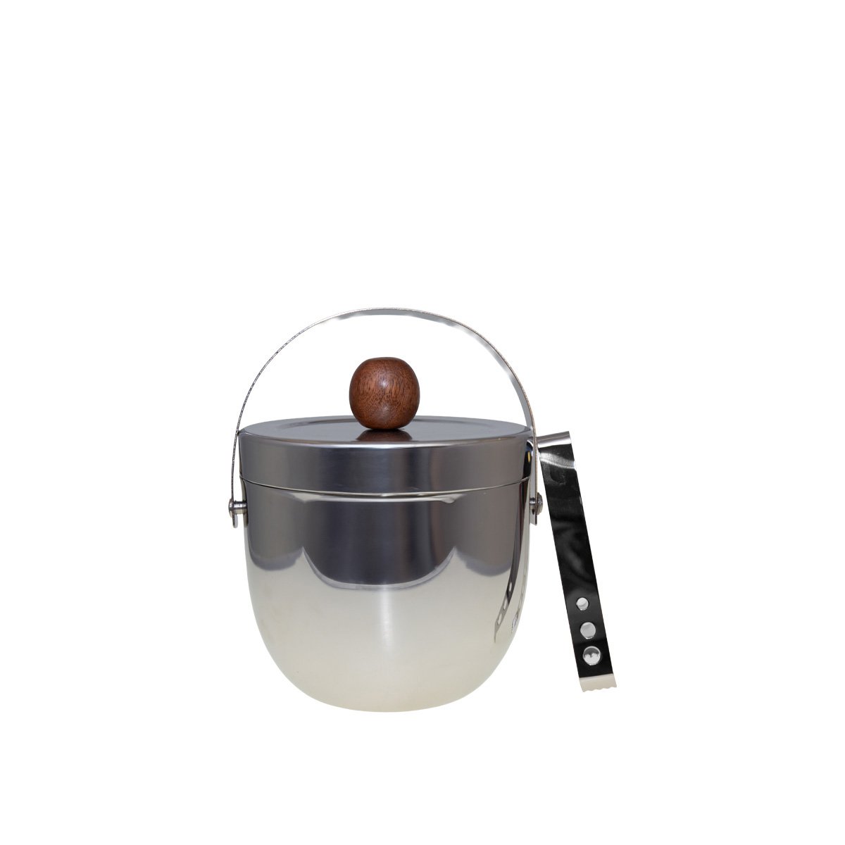 Hout- en zilveren ijsemmer 16x16x20cm