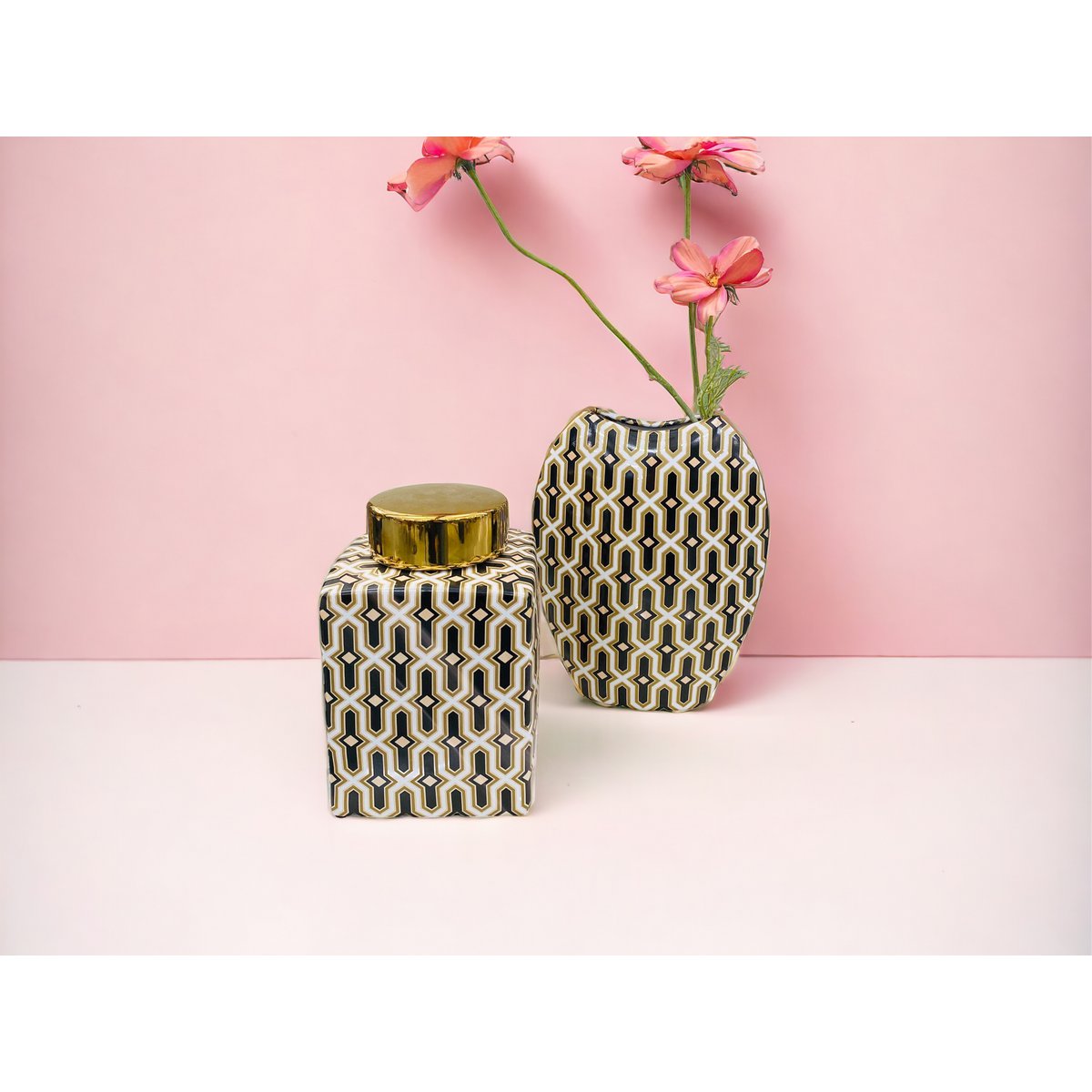 Zwart gouden pot (klein formaat: H21* B*14 D*14)