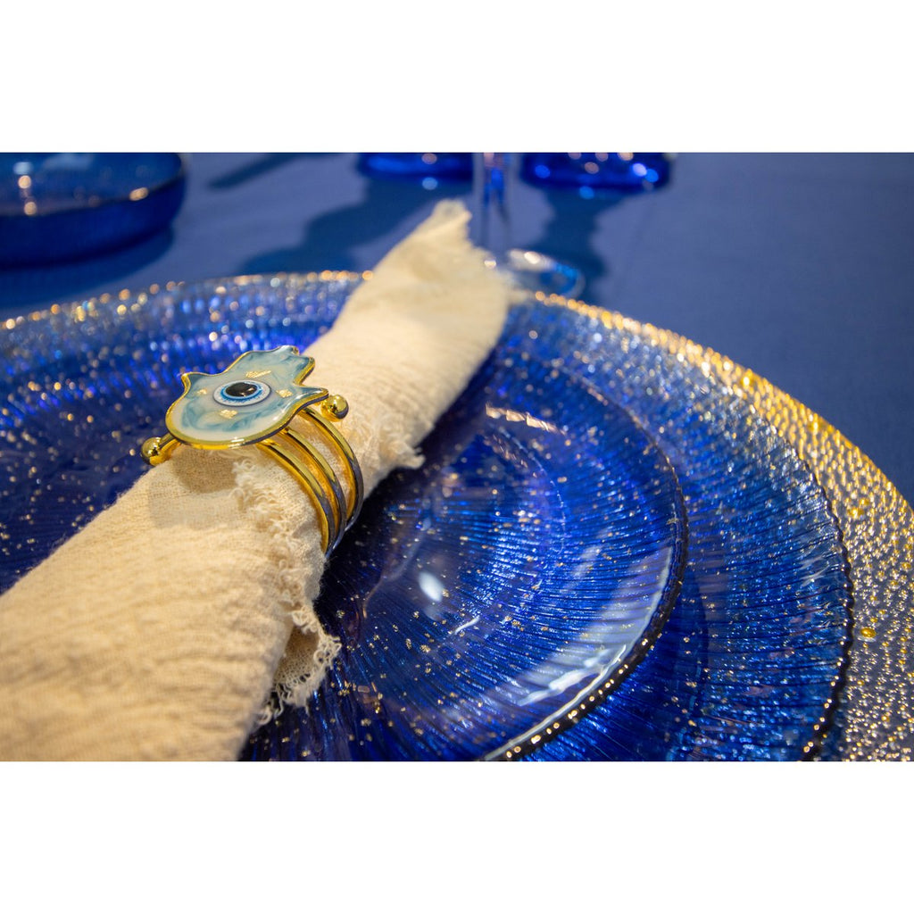 Constellatie blauwe dessertplaat 21x21x2cm