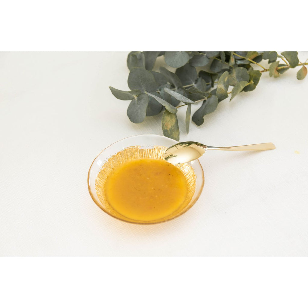 Gouden kom schreeuwend in glas 13x13x4cm - zon