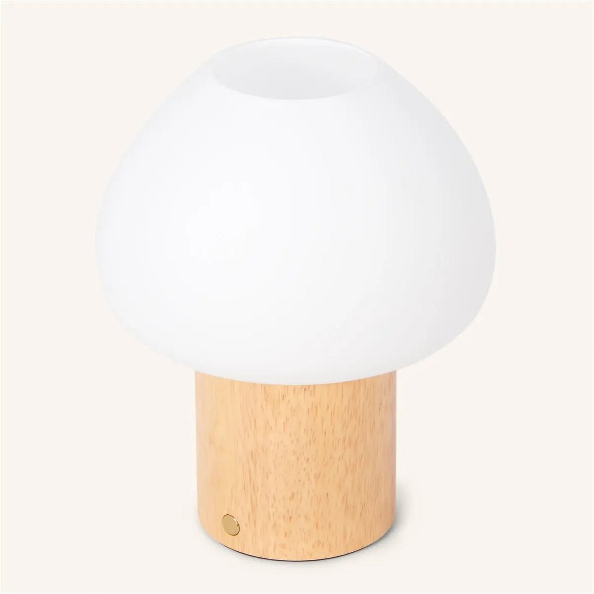 Fynn Lichtbruine houten lamp – Oplaadbaar, dimbaar en stijlvol