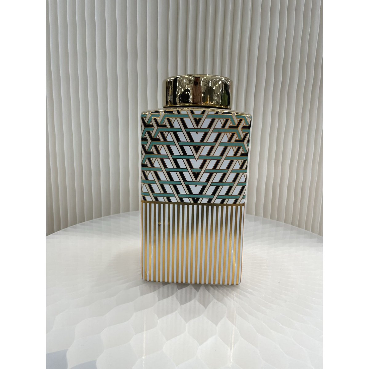 Vaas Groen-met goud met dop Big 7543-11